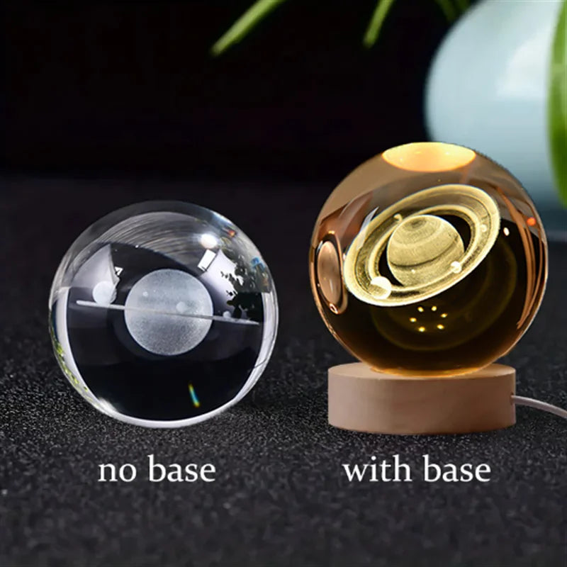 3D Galaxy Crystal Night Light Globe