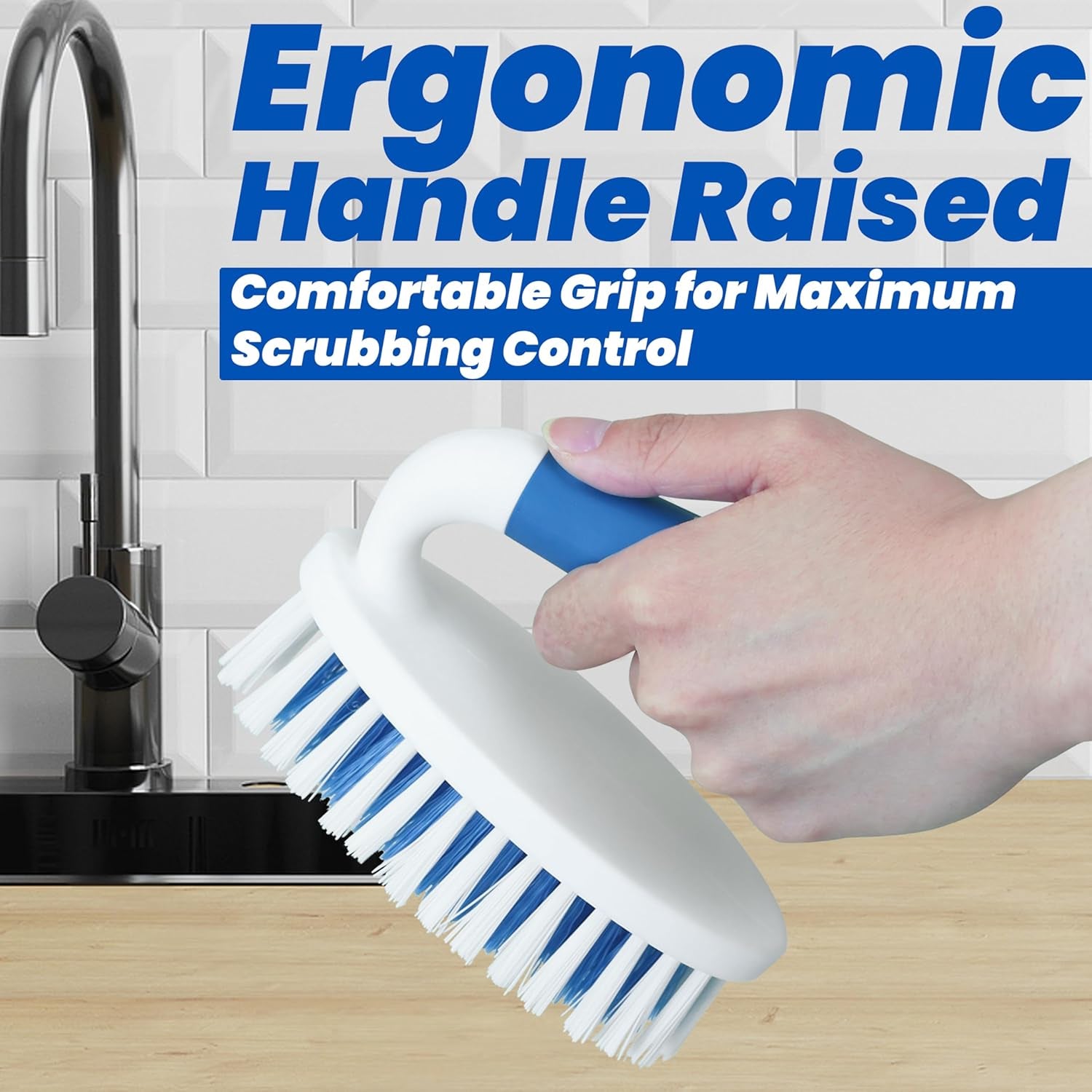 2-Pack Scrub Brushes – Stiff Bristle Cleaning Tools for Bathroom, Kitchen, Carpet & Tile.