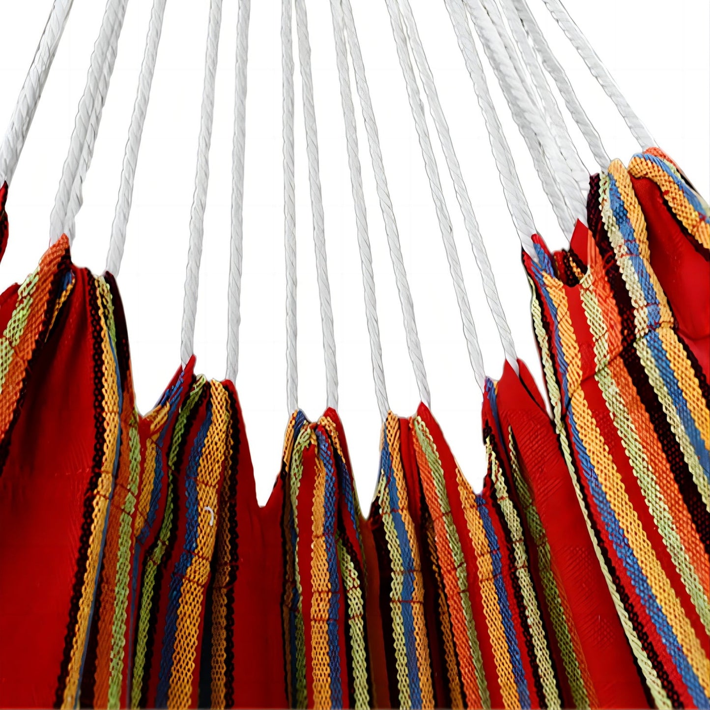 2-Person Brazilian-Style Cotton Double Hammock Bed W/ Portable Carrying Bag, Red Stripe