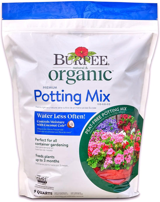 Organic Potting Soil Mix, 9 Quarts – Ideal for Vegetables, Flowers & Herbs, Indoor/Outdoor Use.