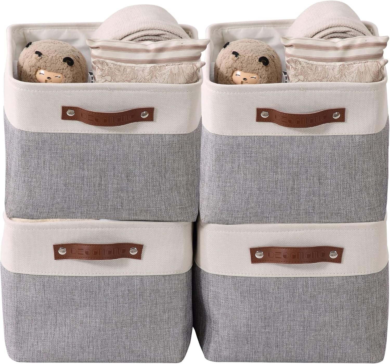 Storage Baskets for Shelves - Fabric Closet Organizers and Storage Bins