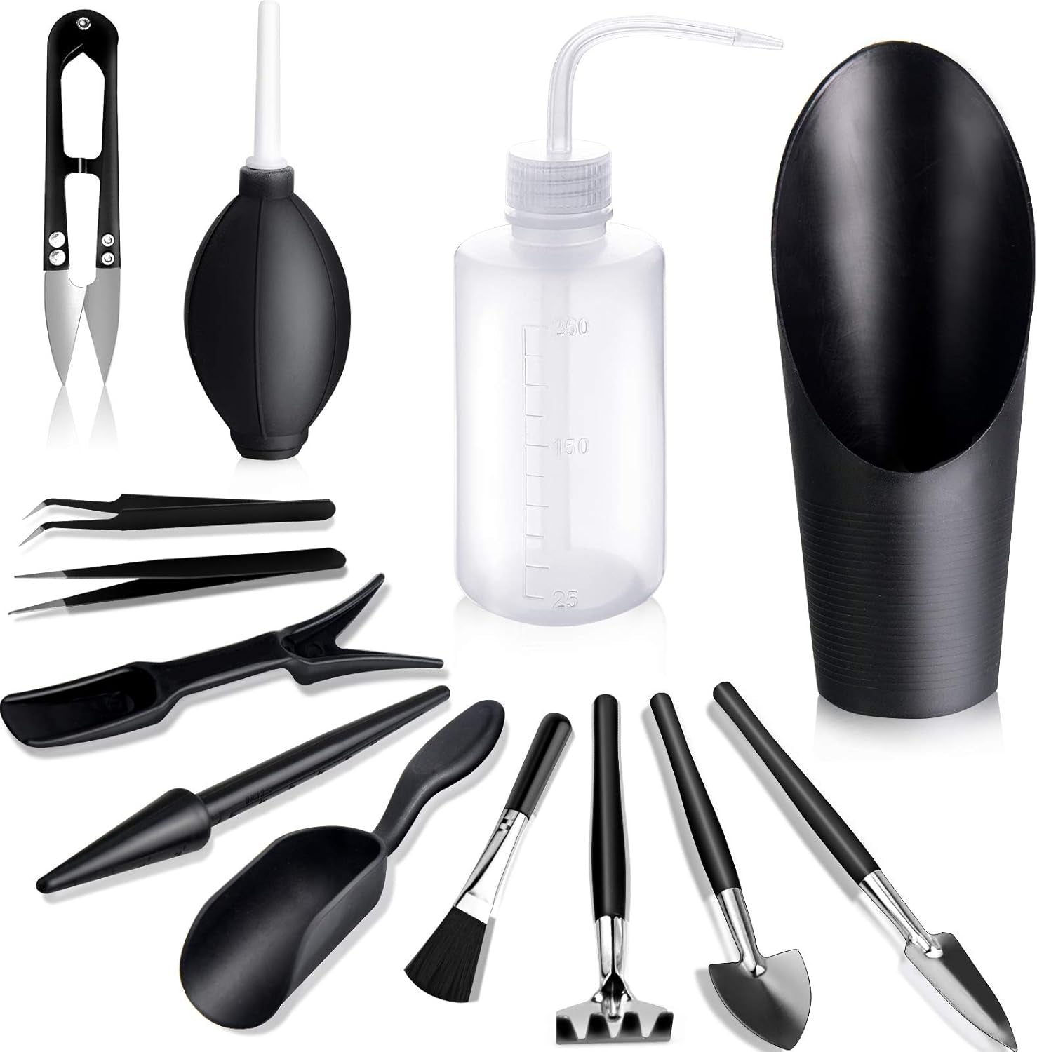 13-Piece Succulent Gardening Tool Set – Mini Transplanting & Care Kit for Small Plants, Black