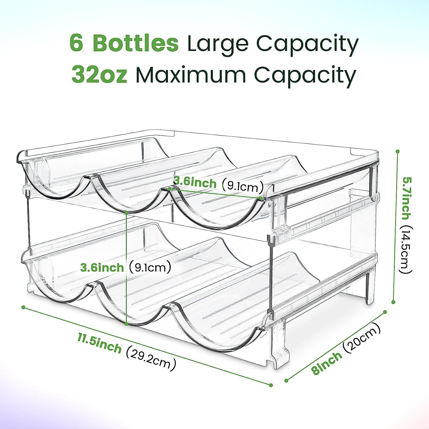Stackable Water Bottle Organizer – 2-Pack Cabinet Storage Rack for Reusable Bottles & Tumblers