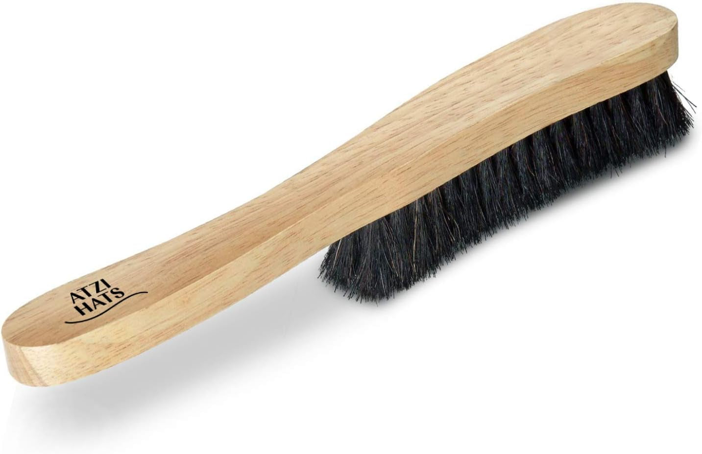 Fedora Hat Brush Lint Remover Duster Brushes for Felt Hats 100% Horse Hair (Black) Wood Brush.