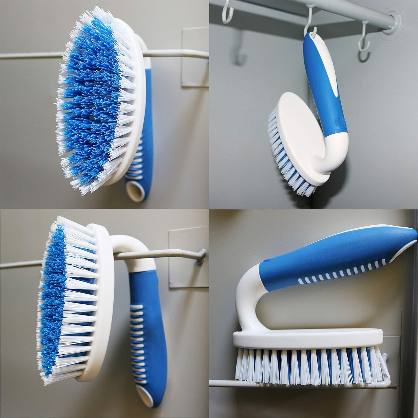 2-Pack Scrub Brushes – Stiff Bristle Cleaning Tools for Bathroom, Kitchen, Carpet & Tile.