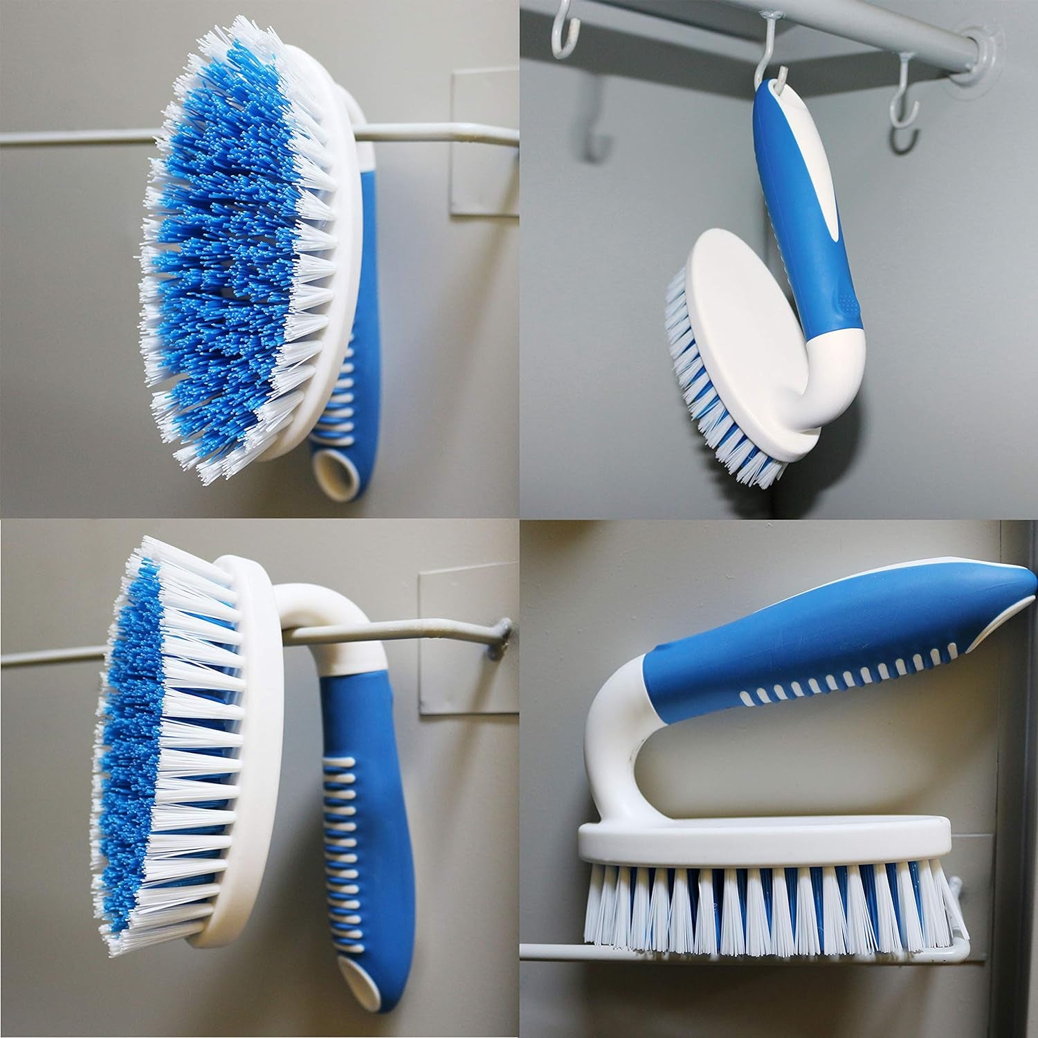 2-Pack Scrub Brushes – Stiff Bristle Cleaning Tools for Bathroom, Kitchen, Carpet & Tile.