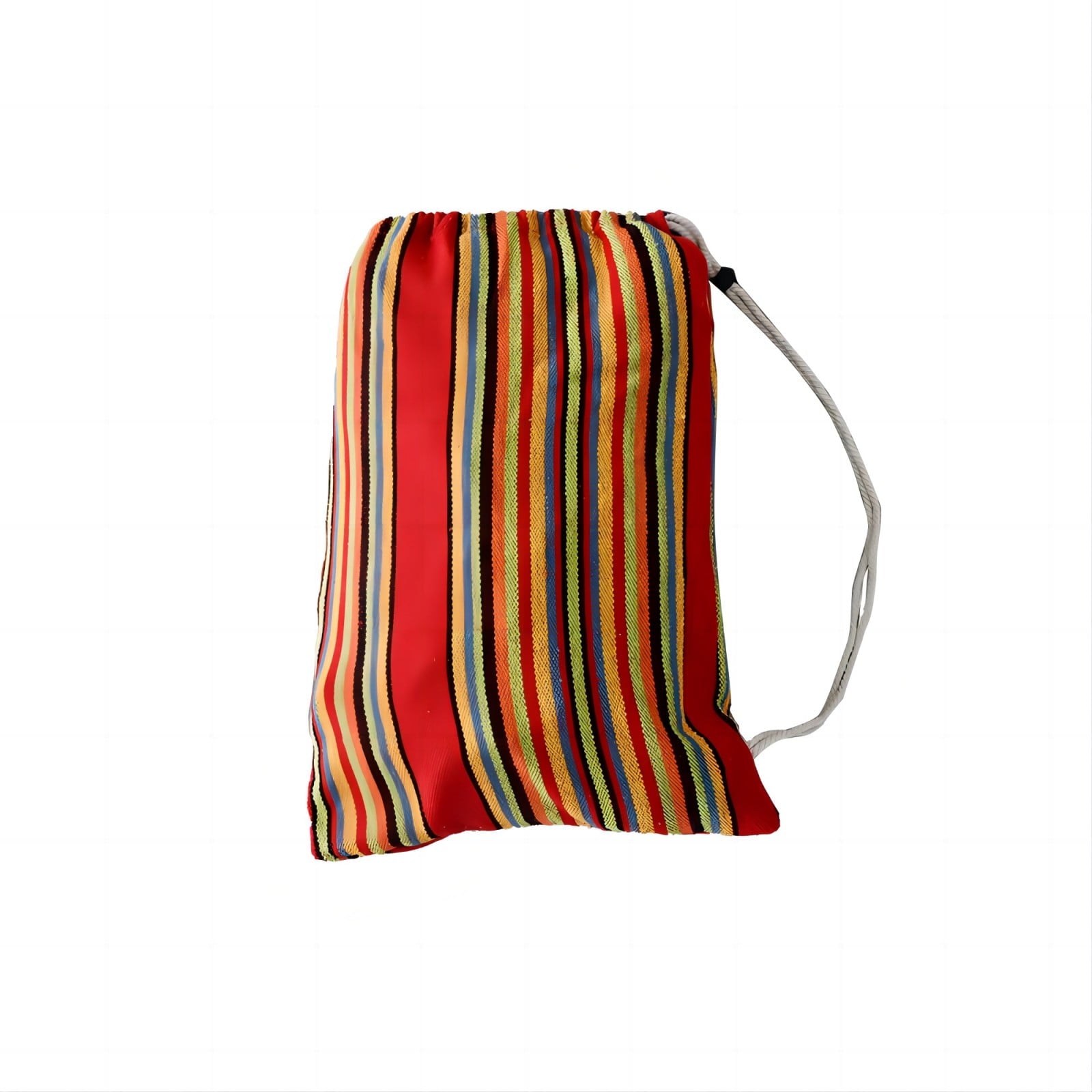 2-Person Brazilian-Style Cotton Double Hammock Bed W/ Portable Carrying Bag, Red Stripe