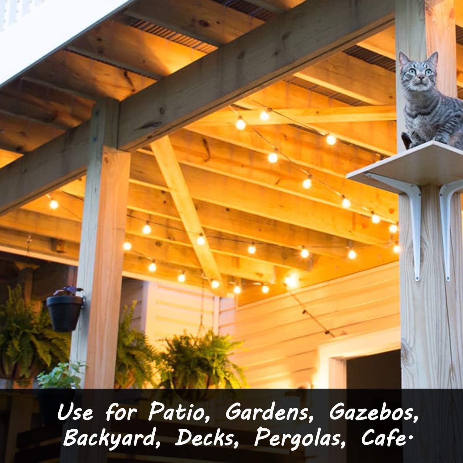 29FT Outdoor Globe String Lights – Waterproof, Shatterproof, 15 Dimmable Bulbs with E12 Base for Patio & Backyard
