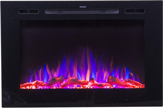 Forte 40" Smart Electric Fireplace – Wi-Fi, Alexa, 1500W Heater, Recessed Design