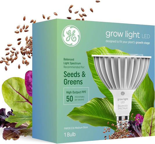 PAR38 LED Grow Light Bulb – Balanced Spectrum for Indoor Plants, 50 PPF, 25,000-Hour Lifespan (1-Pack)