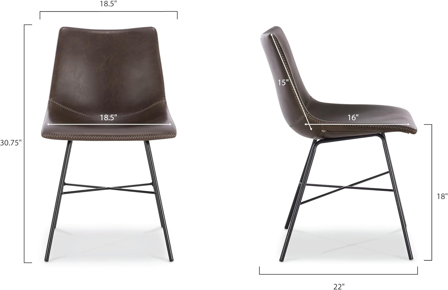 Paxton Dining Chair, Set of 2 Brown