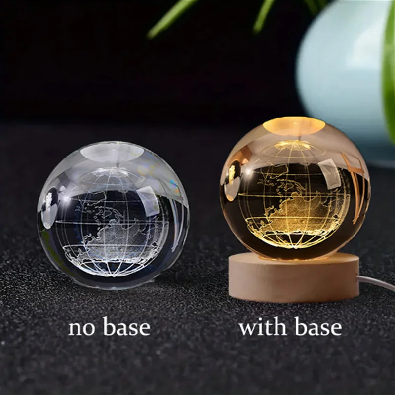 3D Galaxy Crystal Night Light Globe