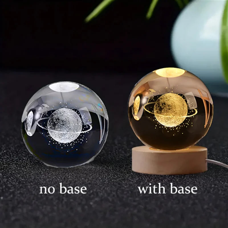 3D Galaxy Crystal Night Light Globe