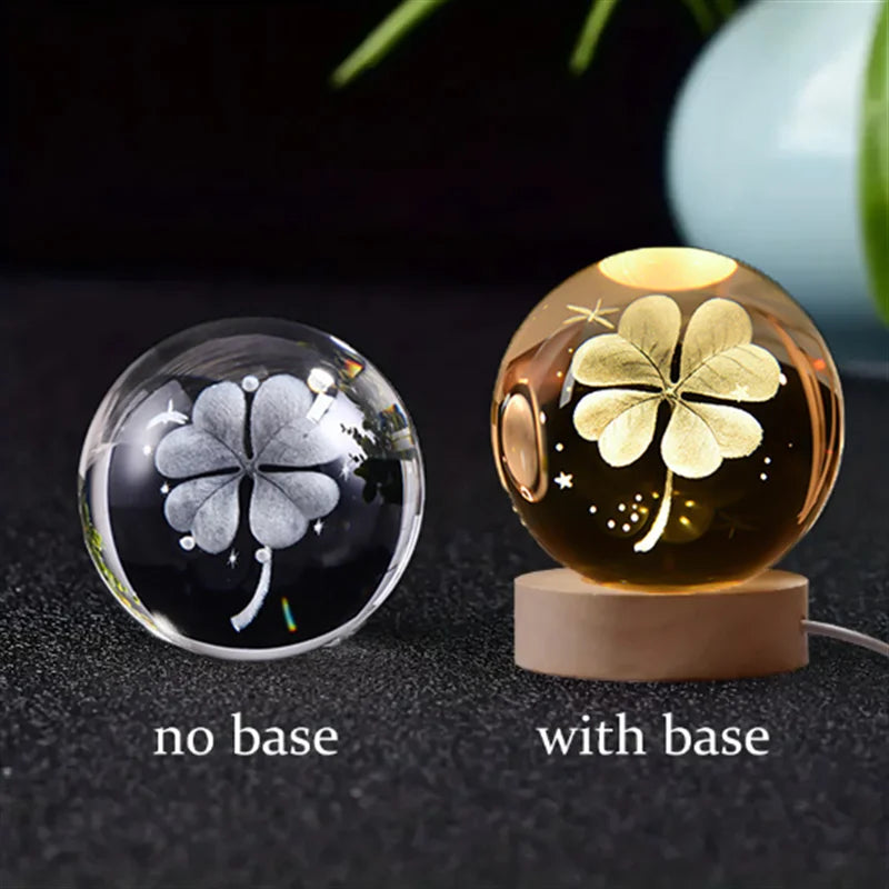 3D Galaxy Crystal Night Light Globe